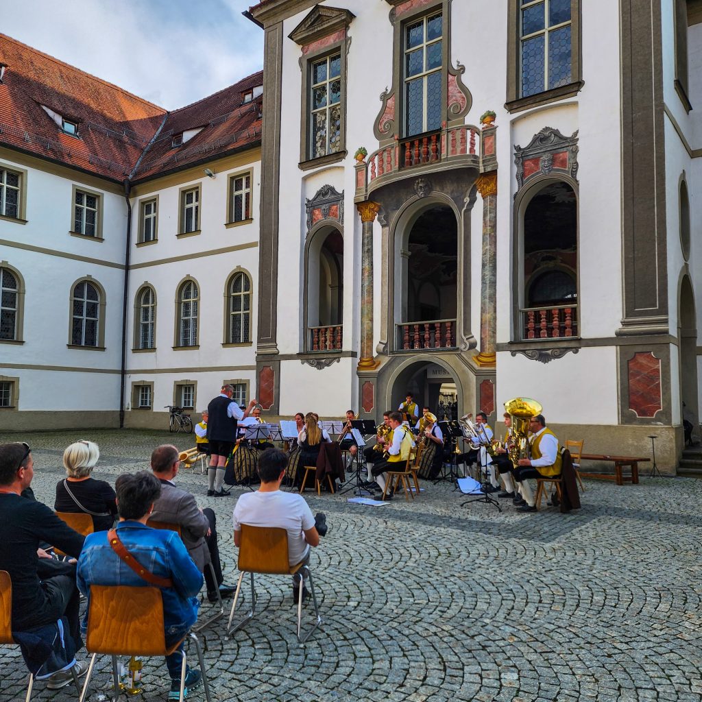 Band playing in courtyard in Fussen